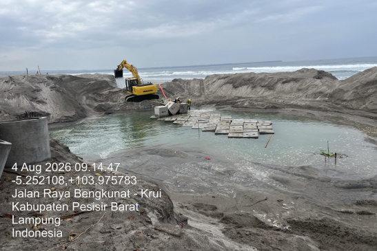BBWS Mesuji Sekampung Tegaskan Pembangunan Pengaman Pantai Mandiri Sejati Sesuai Spesifikasi